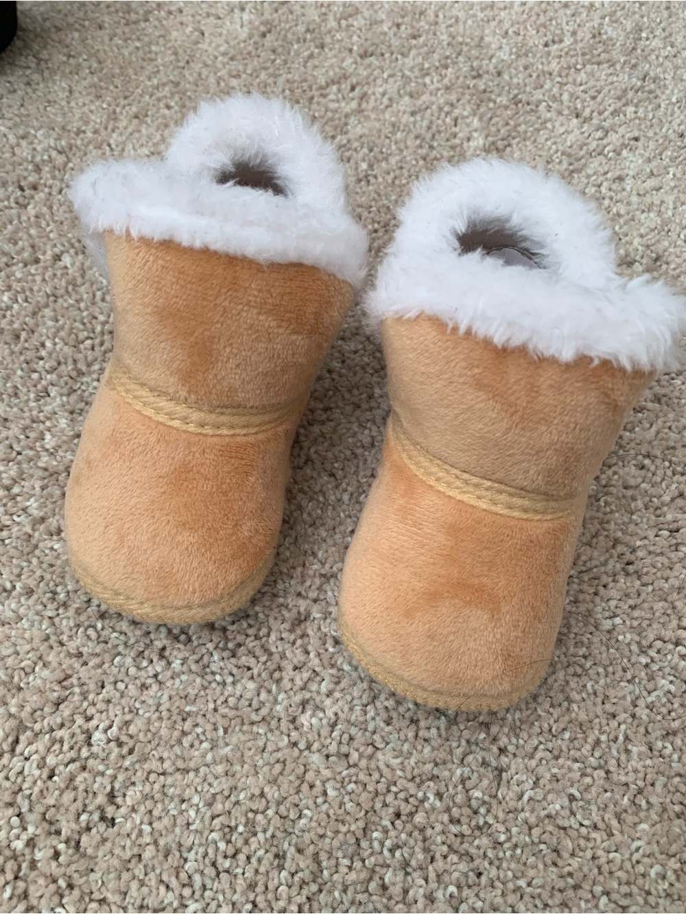 Baby Tan Faux-Shearling Winter Booties